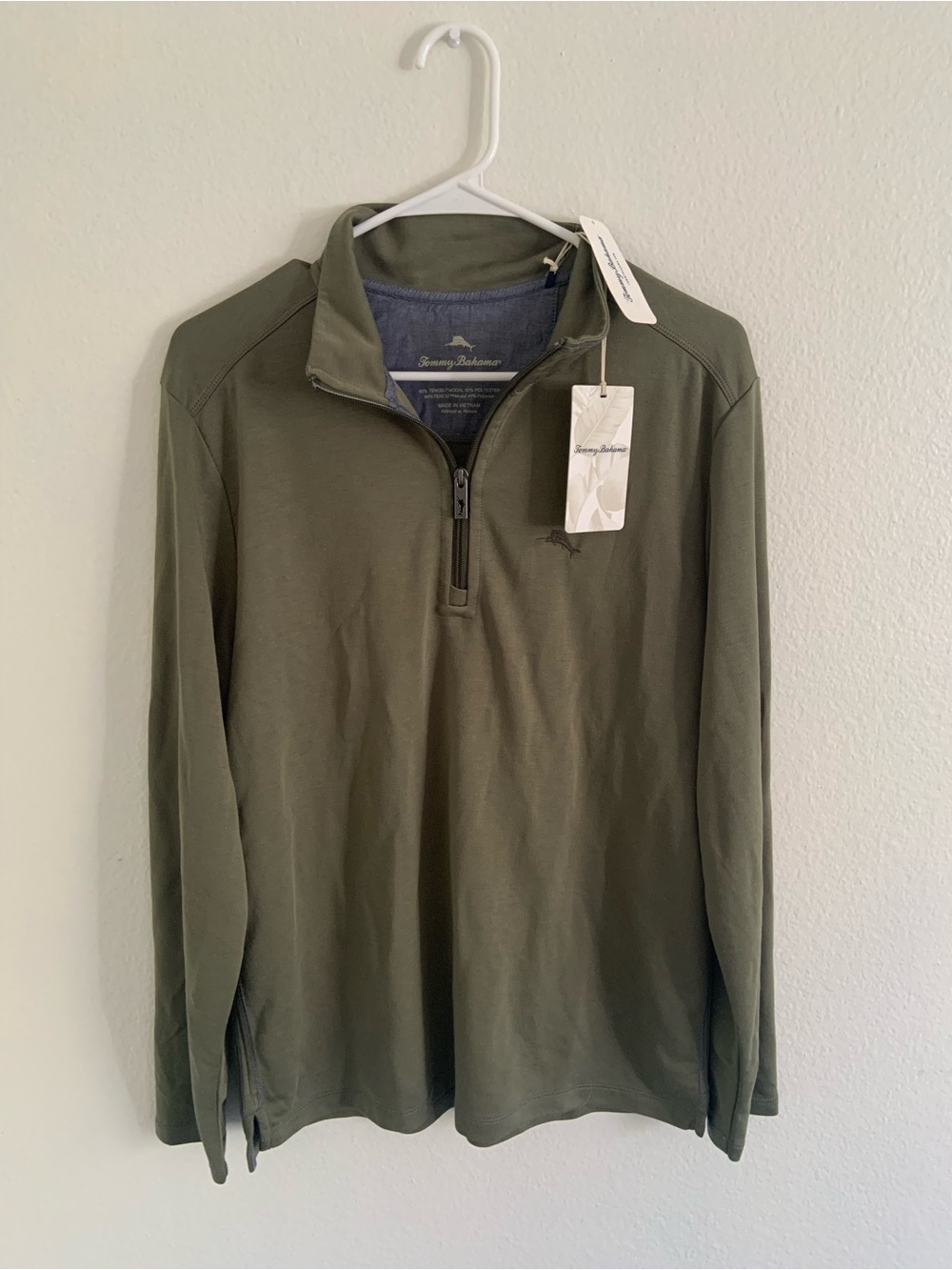 Tommy Bahama Olive Green Quarter-Zip Pullover